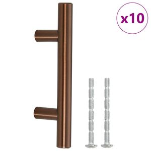 vidaXL Tiradores para armarios 10 uds acero inoxidable bronce 64 mm