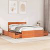 vidaXL Estructura de cama sin colch&oacute;n madera maciza marr&oacute;n 120x190 cm