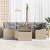 vidaXL Conjunto de sof&aacute; de jard&iacute;n con coj&iacute;n 7 pcs beige y gris claro