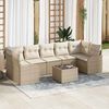 vidaXL Conjunto de sof&aacute; de jard&iacute;n con coj&iacute;n Manual 8 pcs Beige y Crema
