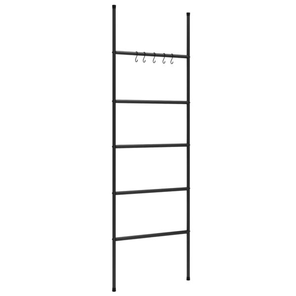 vidaXL Toallero Escalera con 5 Niveles Negro 58x175 cm Hierro