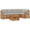 vidaXL Conjunto de sof&aacute;s de exterior 6 uds. Gris Natural y Claro