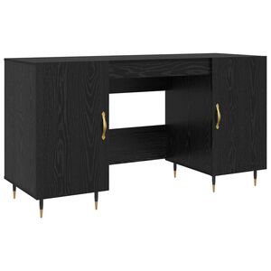 vidaXL Escritorio Roble negro Madera de ingenier&iacute;a 140 x 50 x 75 cm