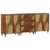 vidaXL Juego de Muebles de Ba&ntilde;o con caj&oacute;n 3 pcs Miel Marr&oacute;n y Dorado