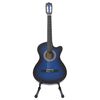 vidaXL Set de guitarra clásica occidental 12 pzas 6 cuerdas azul 38"