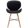 vidaXL Sillas de comedor 2 uds cuero sintético y madera curvada negro