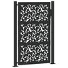 vidaXL Puerta de jard&iacute;n negra 100x150 cm dise&ntilde;o de hojas de acero