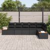 vidaXL Conjunto de sof&aacute;s de jard&iacute;n 6 pcs Negro Rat&aacute;n sint&eacute;tico