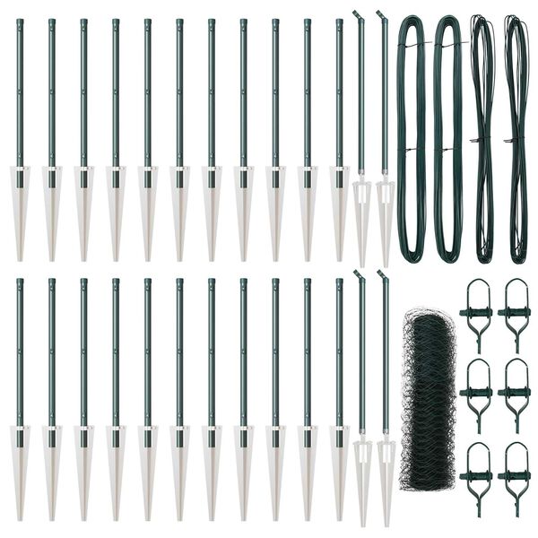 vidaXL Poste de Valla Verde 50 x 1 m (malla de 36 mm) Acero y PVC