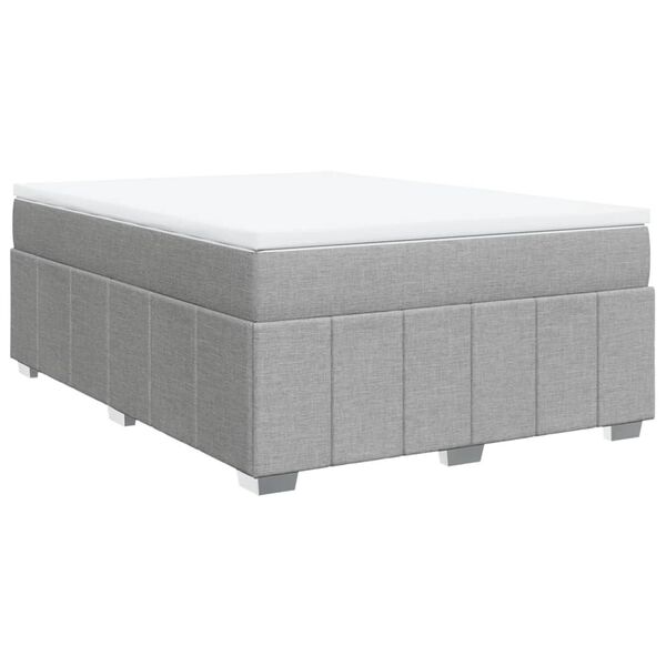 vidaXL Cama box spring con colch&oacute;n tela gris claro 140x200 cm