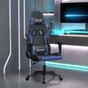 vidaXL Silla gaming cuero sintético negro y azul