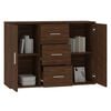 vidaXL Aparador de madera contrachapada roble marrón 91x29,5x65 cm