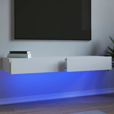 vidaXL Muebles de TV con luces LED 2 unidades blanco 60x35x15,5 cm