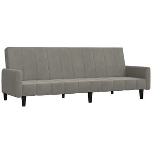 vidaXL Sof&aacute; cama de 2 plazas terciopelo gris claro