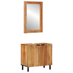 vidaXL Juego de Muebles de Ba&ntilde;o 2 uds. Natural 62 x 33 x 58 cm
