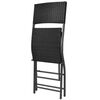 vidaXL Set comedor de jardín plegable 7 pzas poli ratán y acero negro