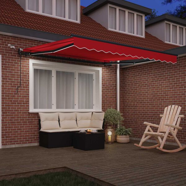 vidaXL Tela de toldo con Rojo 300 x 250 cm Poli&eacute;ster