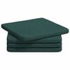 vidaXL Cojines para asiento 4 pcs tela Verde oscuro 40 x 40 x 3 cm