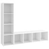 vidaXL Muebles de sal&oacute;n 2 pzs madera ingenier&iacute;a blanco 142,5x35x36,5cm