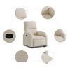 vidaXL Sill&oacute;n reclinable elevable tela de microfibra beige