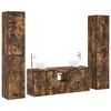 vidaXL Juego de muebles de ba&ntilde;o 5 uds. Roble Ahumado