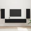 vidaXL Conjunto de mueble de TV 4 pcs Negro Madera de ingenier&iacute;a