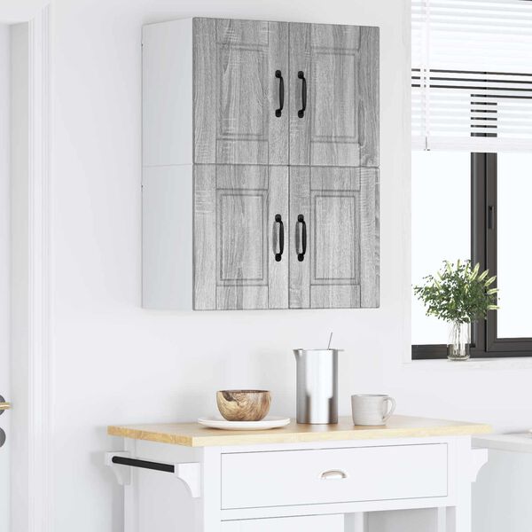 vidaXL Mueble de Cocina con estante 2 pcs Gris Sonoma 60 x 31 x 40 cm