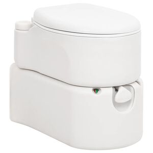vidaXL Inodoro de camping integrado HDPE y esmalte blanco 24+17 L