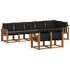 vidaXL Conjunto de sof&aacute;s de exterior con coj&iacute;n 8 pcs Natural y negro