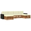 vidaXL Conjunto de sof&aacute;s de exterior 6 uds. Madera de Acacia S&oacute;lida