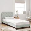 vidaXL Cama con colch&oacute;n terciopelo gris claro 80x200 cm
