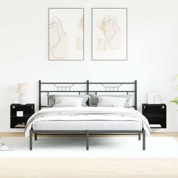 vidaXL Estante flotante con estante 2 pcs Negro 40 x 28,5 x 40 cm