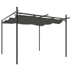 vidaXL P&eacute;rgola con cubierta retr&aacute;ctil gris antracita 295x292x230 cm