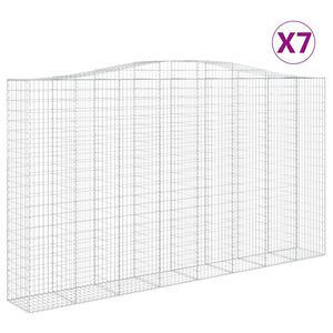 vidaXL Cestas de gaviones 7 uds forma de arco hierro 400x50x220/240 cm