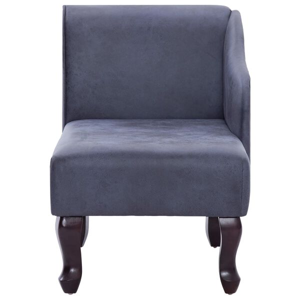 vidaXL Div&aacute;n de piel de ante artificial gris