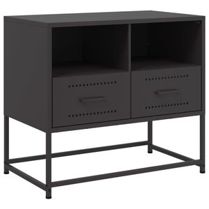 vidaXL Mueble para TV de acero negro 68x39x60,5 cm