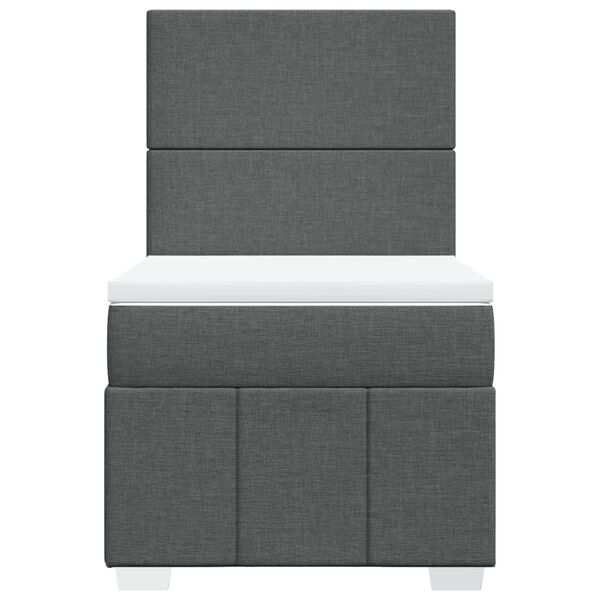 vidaXL Cama box spring con colch&oacute;n tela gris oscuro 80x200 cm