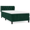 vidaXL Cama box spring con colch&oacute;n terciopelo verde oscuro 80x200 cm