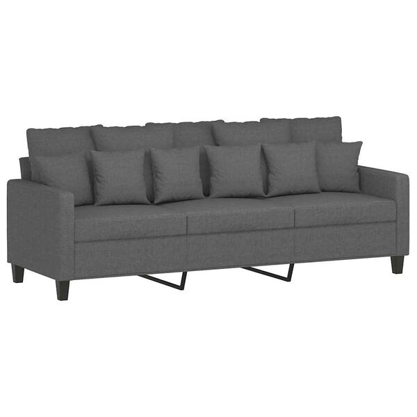 vidaXL Sof&aacute; de 3 plazas de tela gris oscuro 180 cm