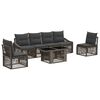 vidaXL Conjunto de sof&aacute;s de jard&iacute;n 7 uds. Gris y Gris Oscuro