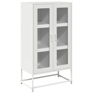 vidaXL Aparador de acero blanco 68x39x123 cm