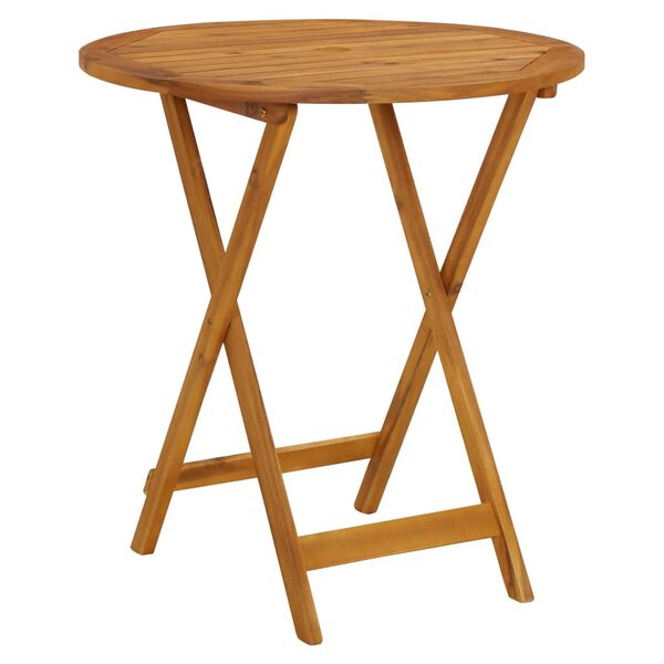 vidaXL Juego de bistro de 3 piezas tela y madera maciza blanco crema