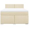 vidaXL Cama box spring con colch&oacute;n tela color crema 140x200 cm