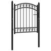 vidaXL Puerta de jard&iacute;n con arco superior acero negro 100x100 cm
