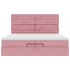 vidaXL Estructura de cama otomana colchones terciopelo rosa 200x200cm
