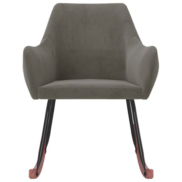 vidaXL Silla mecedora de terciopelo gris oscuro