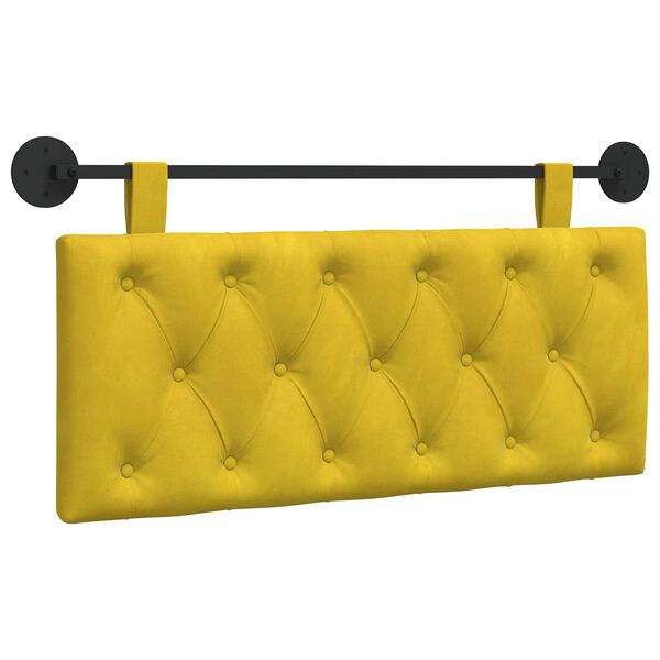 vidaXL Cabecera Colgante Amarillo 110 x 55 x 7 cm Terciopelo