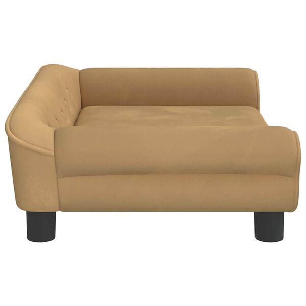 vidaXL Cama para perros de terciopelo marrón 70x48x22 cm