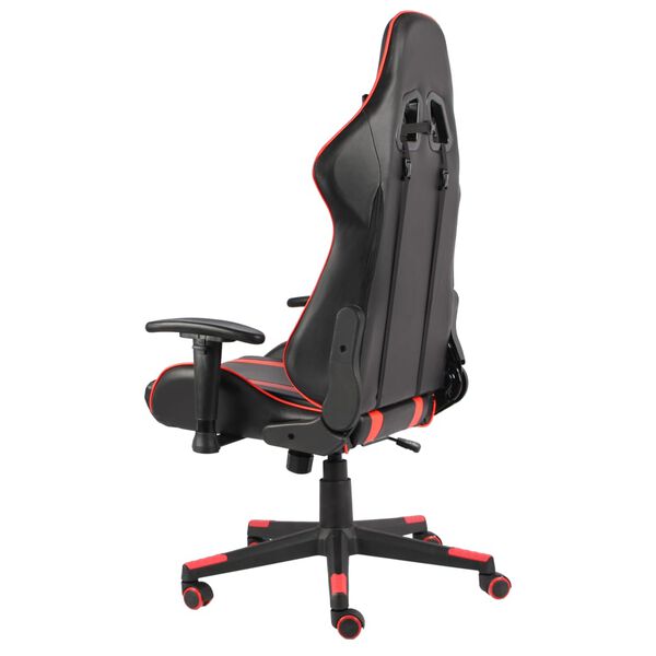 vidaXL Silla gaming giratoria PVC rojo