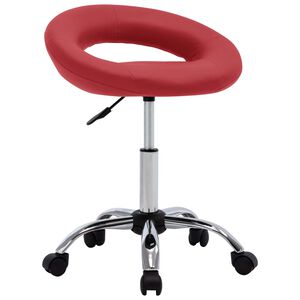 vidaXL Silla de comedor giratoria de cuero sint&eacute;tico rojo vino tinto